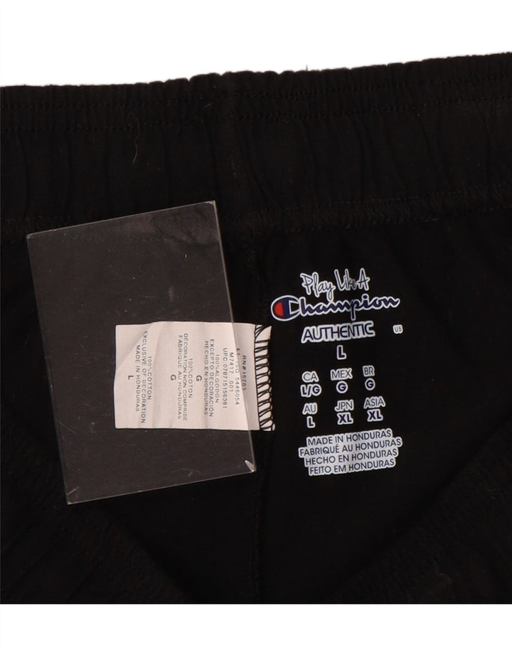 Shorts esportivos femininos CHAMPION UK 16 grande algodão preto