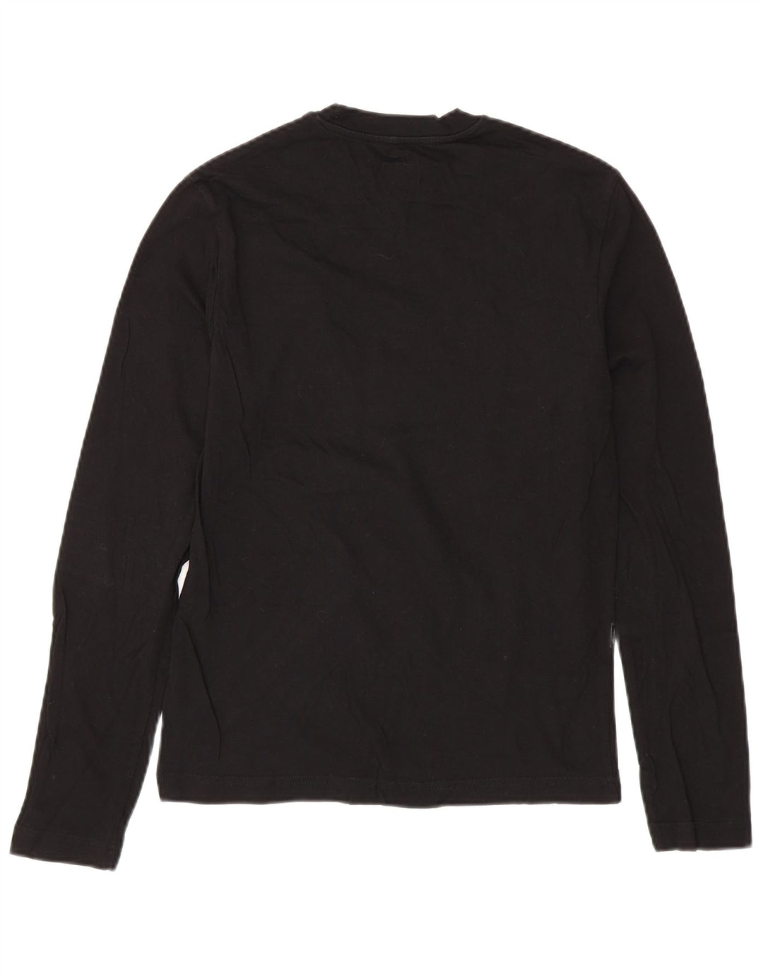 CALVIN KLEIN JEANS Top gráfico masculino manga comprida pequeno algodão preto