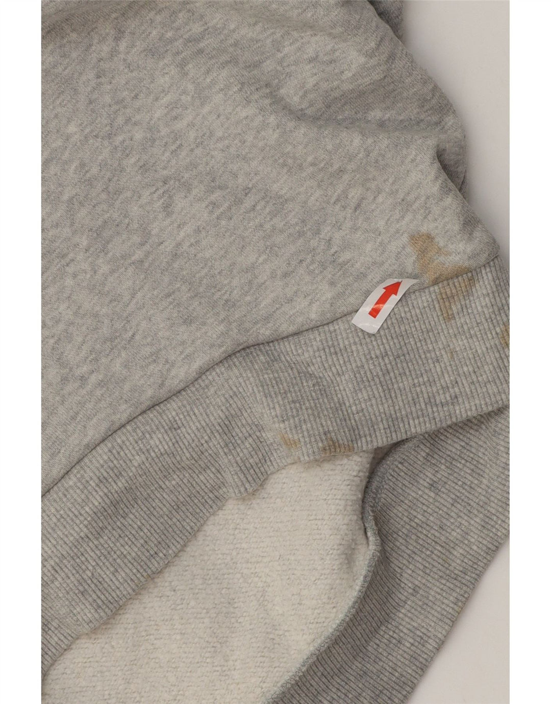 Fila moletom feminino oversized jumper UK 10 pequeno algodão manchado cinza