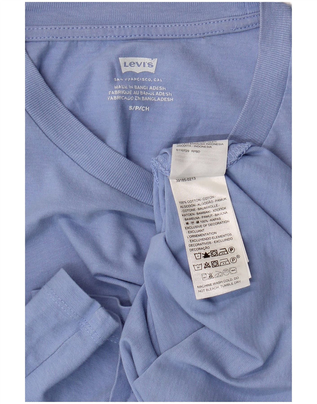 Camiseta feminina Levi's Top UK 10 pequeno algodão azul