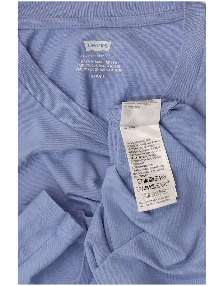 Camiseta feminina Levi's Top UK 10 pequeno algodão azul