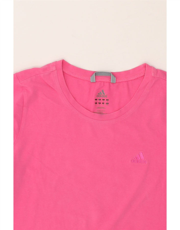 ADIDAS Womens T-Shirt Top UK 14 Medium Pink Cotton Vintage Adidas and Second-Hand Adidas from Messina Hembry 