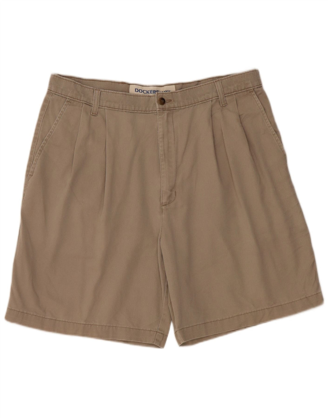 DOCKERS Masculino Khakis Pegged Chino Shorts W36 Grande Algodão Bege