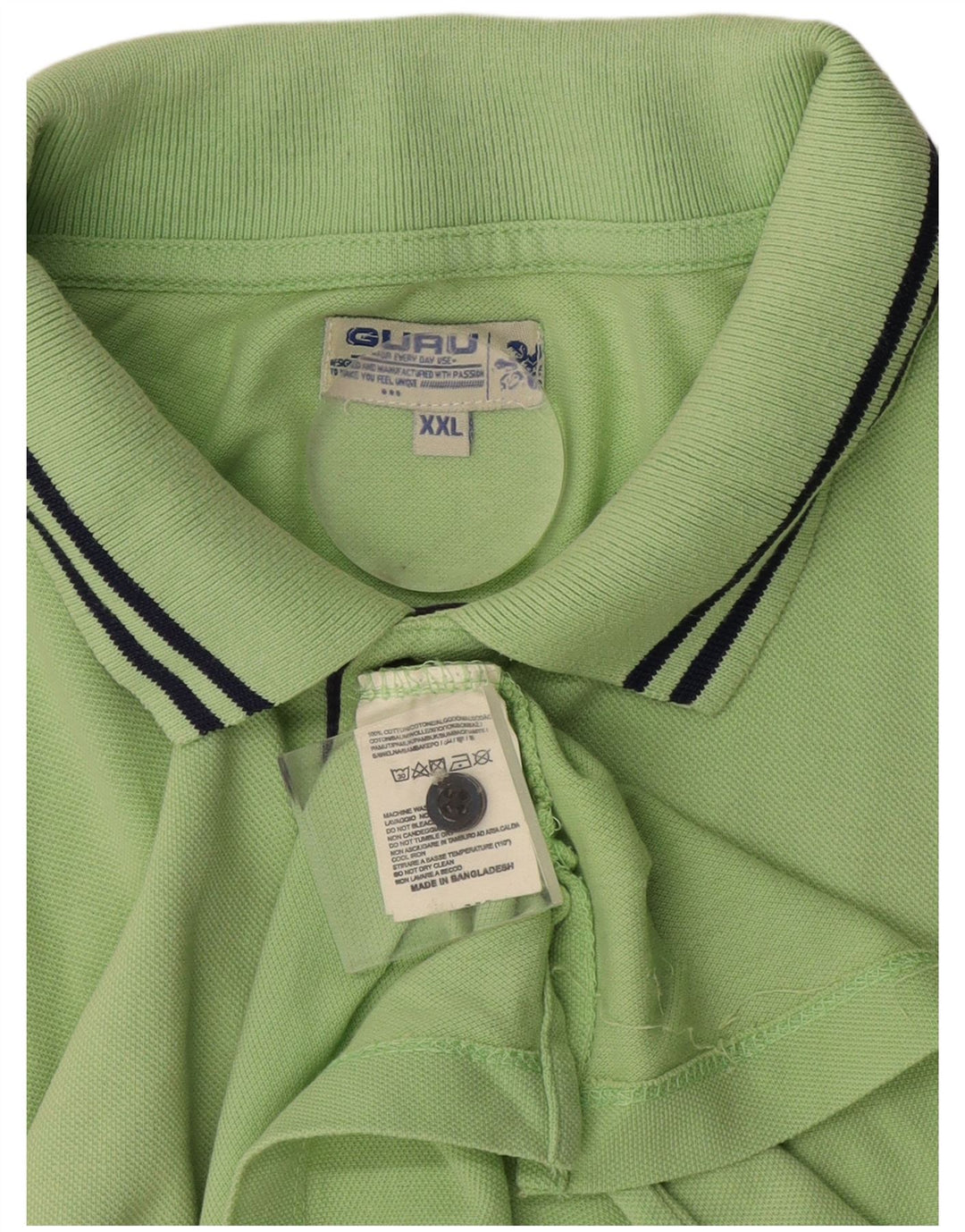 Camisa polo gráfica masculina Guru 2XL algodão verde