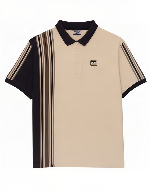 Camisa polo masculina Reebok grande algodão colorblock branco