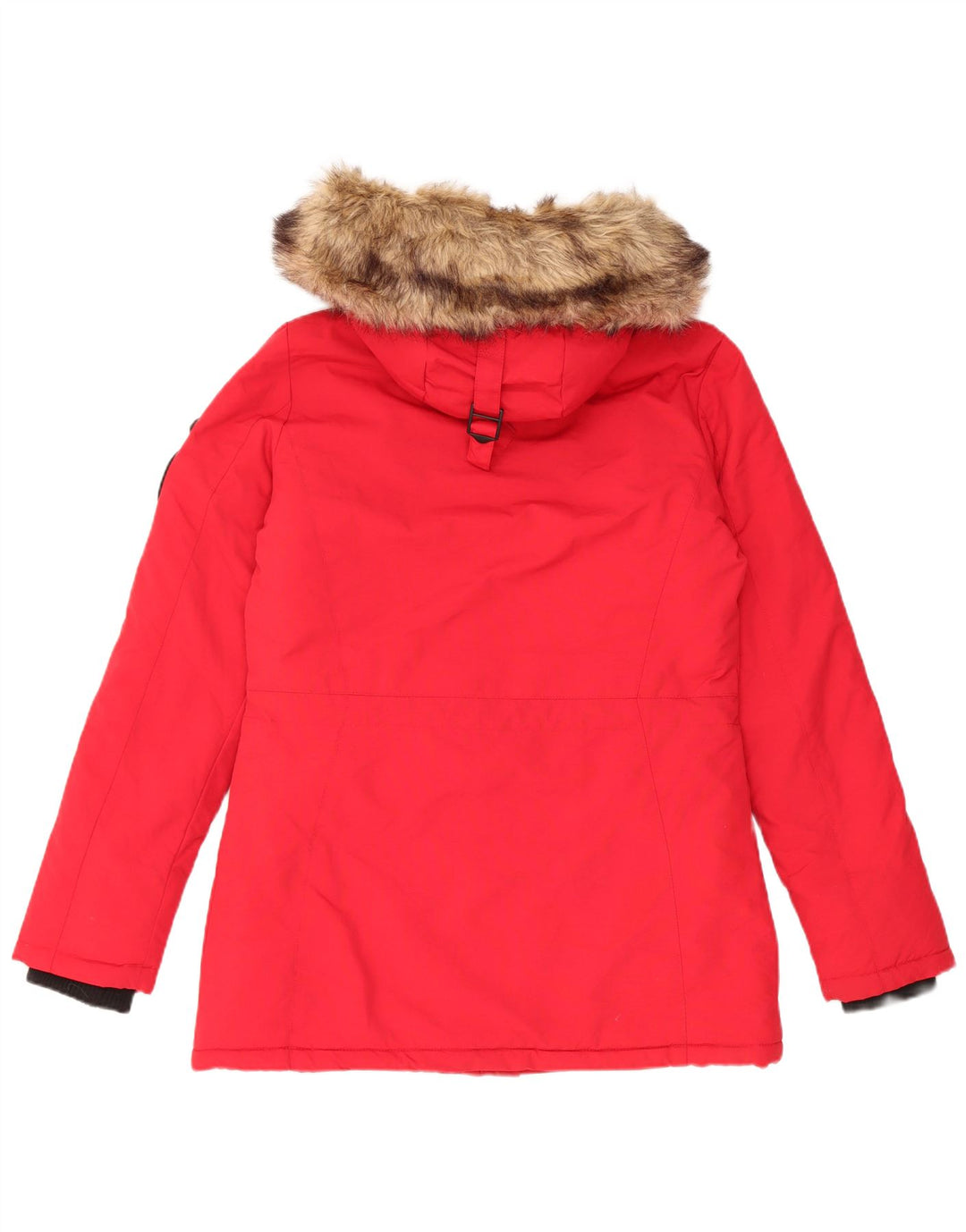 Jaqueta Parka Superdry Feminina com Capuz Oversized Reino Unido 10 Pequeno Nylon Vermelho