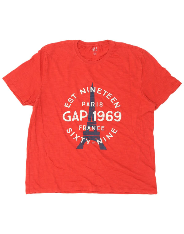 Camiseta masculina gráfica Gap Top XL algodão vermelho