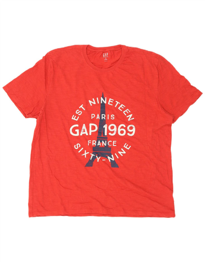 Camiseta masculina gráfica Gap Top XL algodão vermelho