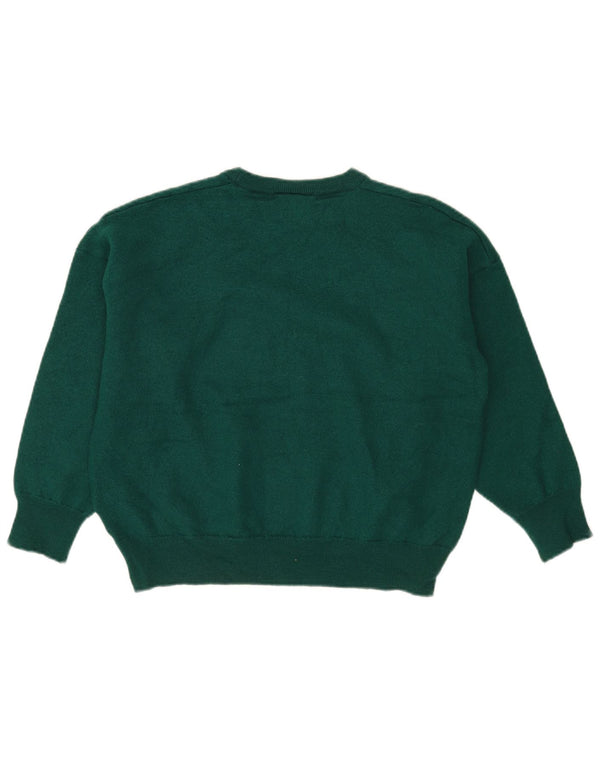 Suéter masculino Lacoste com gola redonda tamanho 7 2XL verde lã nova