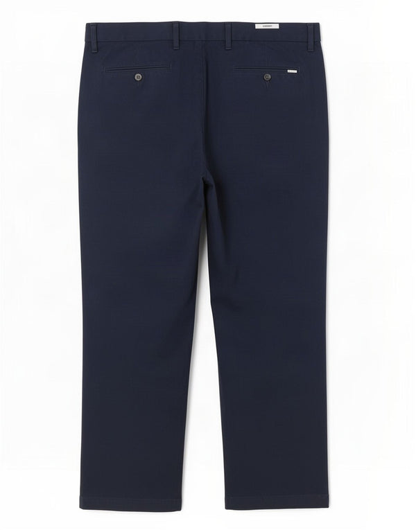 Calça masculina de ajuste regular Marks & Spencer W48 L29 algodão azul marinho
