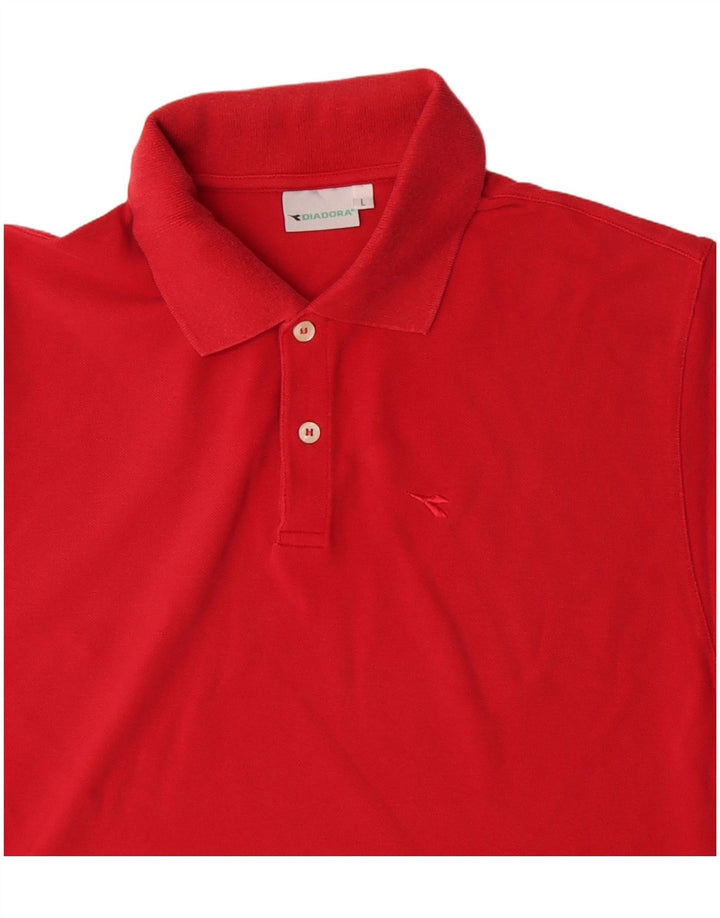 Camisa polo masculina DIADORA grande algodão vermelho