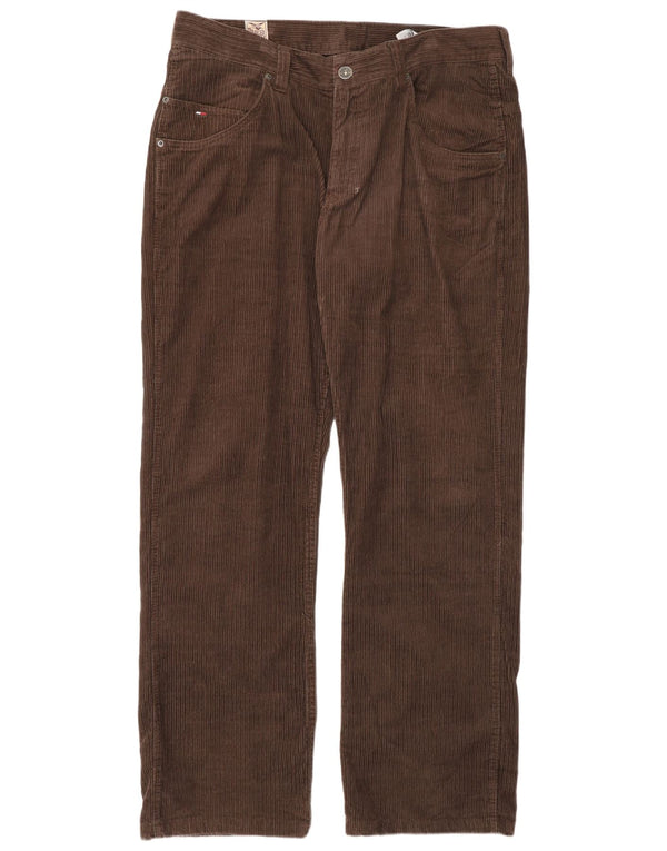 Calça masculina reta de veludo Tommy Hilfiger W38 L34 algodão marrom