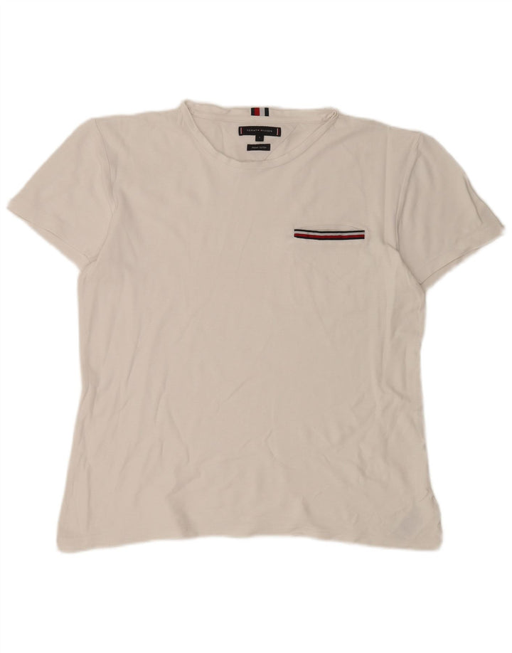 Tommy Hilfiger Camiseta masculina grande de algodão branco