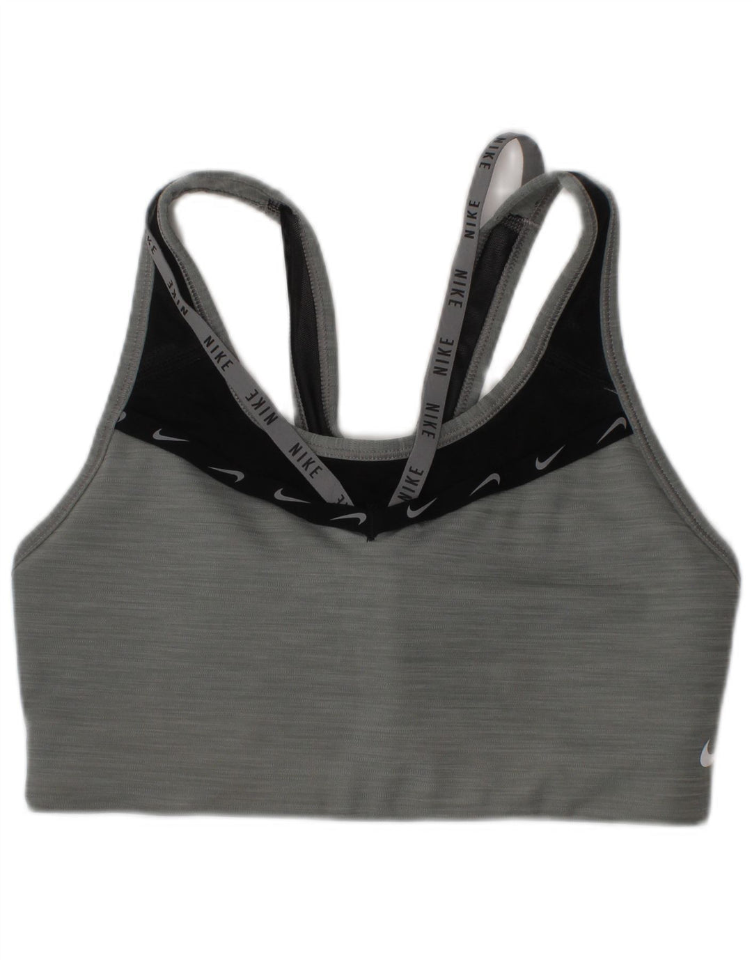 Top de sutiã esportivo gráfico feminino Nike pequeno cinza esportivo
