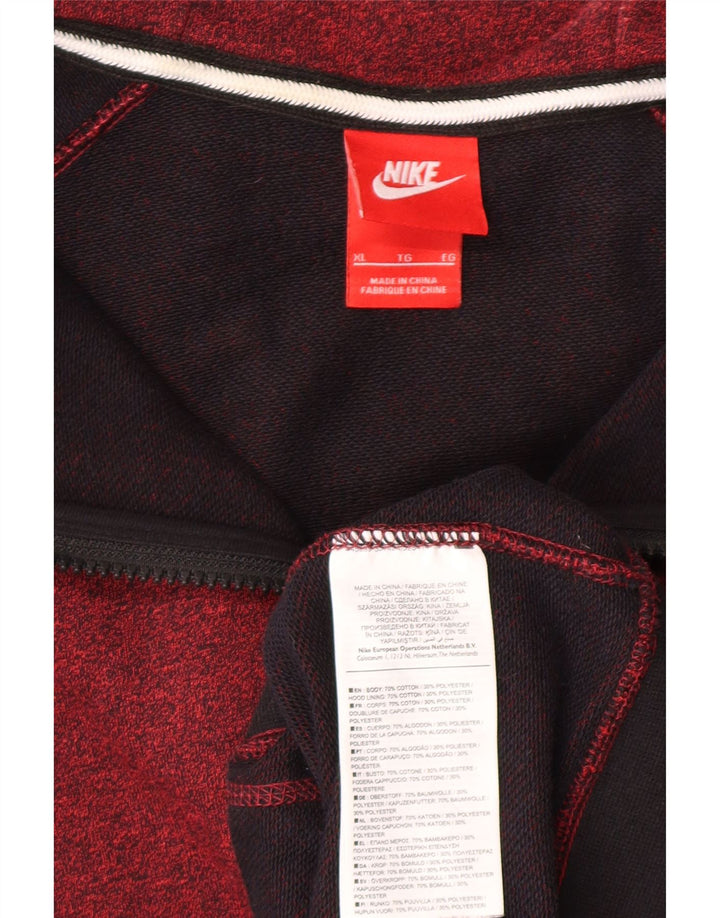 Suéter masculino Nike com capuz e zíper XL Borgonha Colourblock algodão