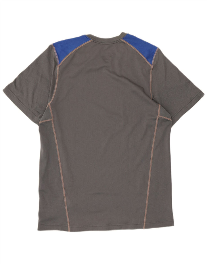 Camiseta masculina Nike Dri Fit Top pequeno cinza colorblock poliéster