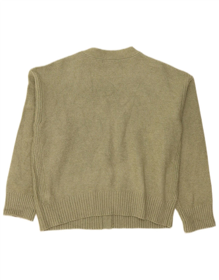 Suéter cardigã feminino grande Marks & Spencer Reino Unido 14 médio cáqui