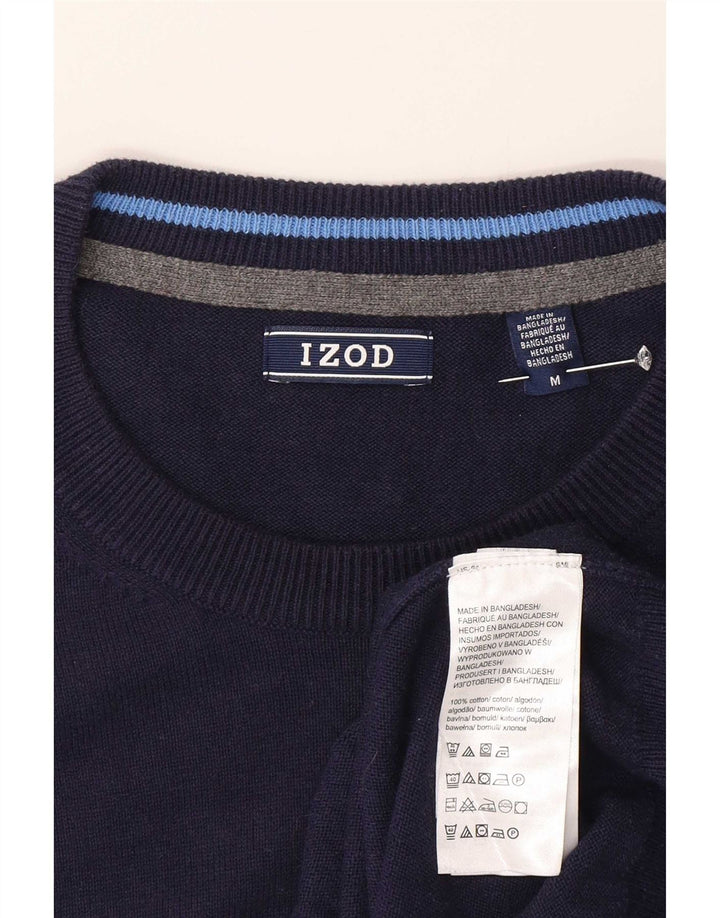 Suéter masculino Izod com gola redonda e algodão azul marinho médio