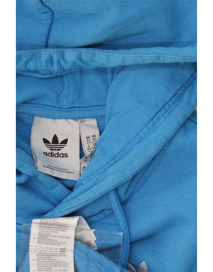 ADIDAS Mens Hoodie Jumper XS Blue Cotton Vintage Adidas and Second-Hand Adidas from Messina Hembry 