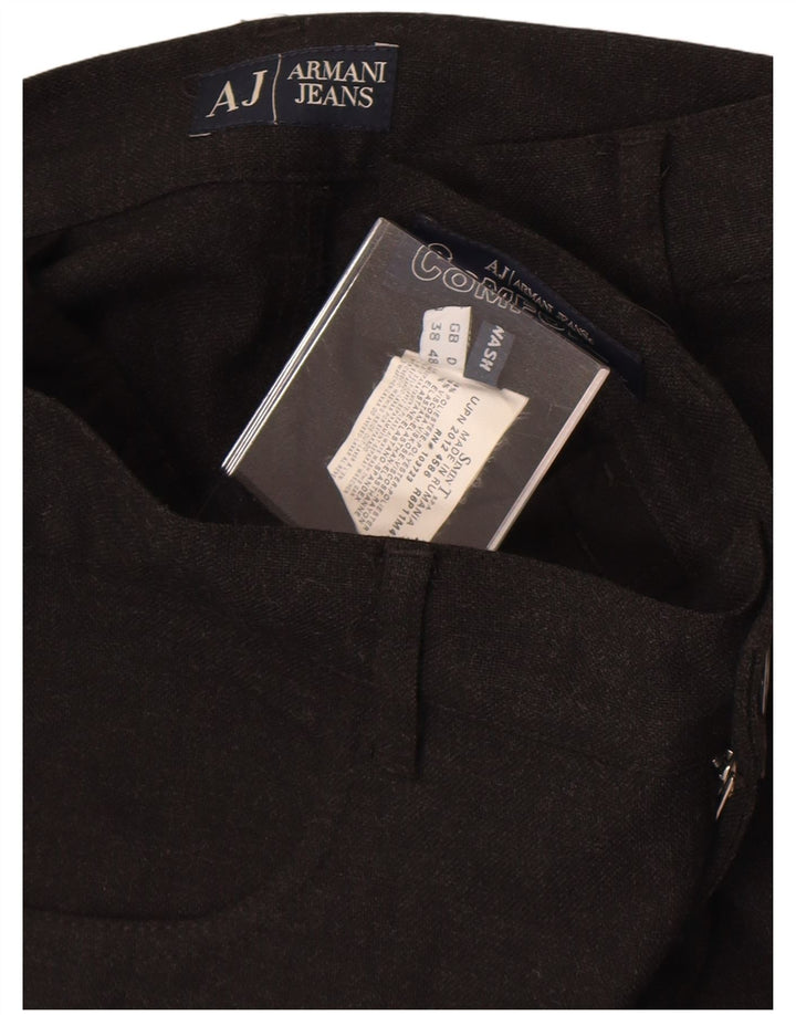 Calça masculina reta casual Armani IT 48 médio W32 L27 poliéster preto