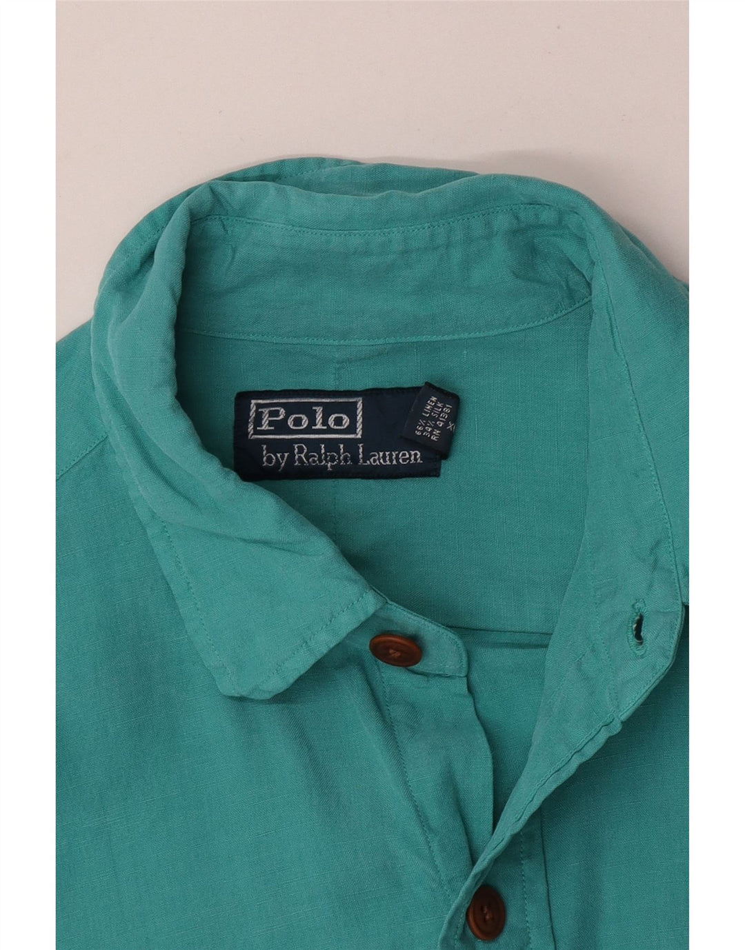 Polo Ralph Lauren Camisa masculina média turquesa linho