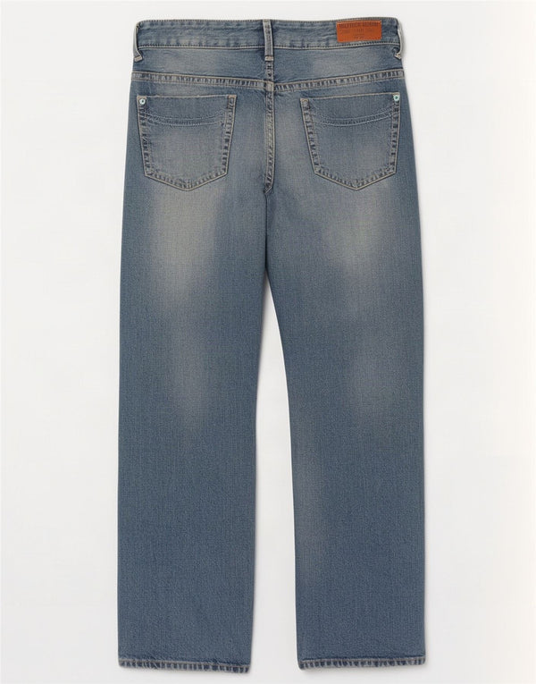 Tommy Hilfiger feminino Laurie Distressed Loose Jeans W32 L32 Azul Algodão