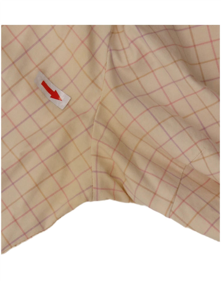 Camisa feminina manga 3/4 Gap Reino Unido 16 grande xadrez bege