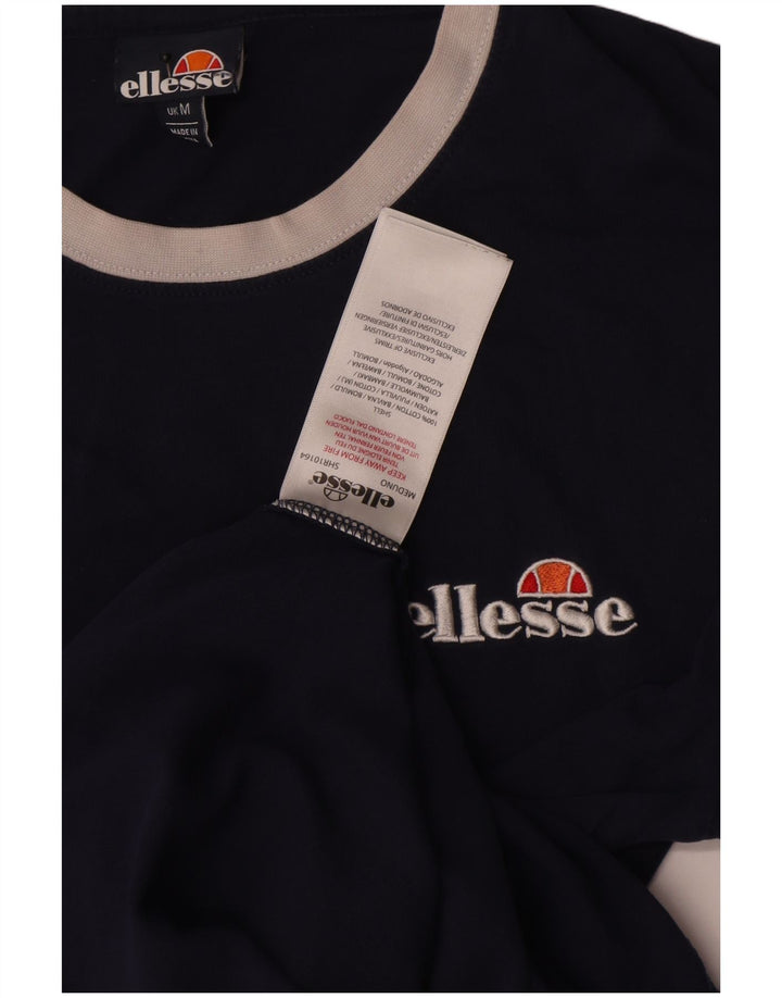 Ellesse Camiseta masculina gráfica Top médio algodão azul marinho