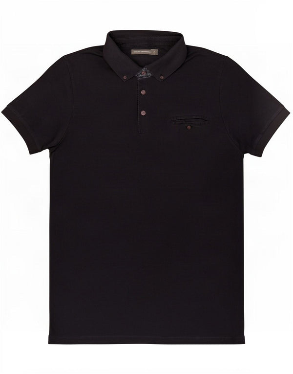 Camisa polo masculina French Connection grande algodão azul marinho