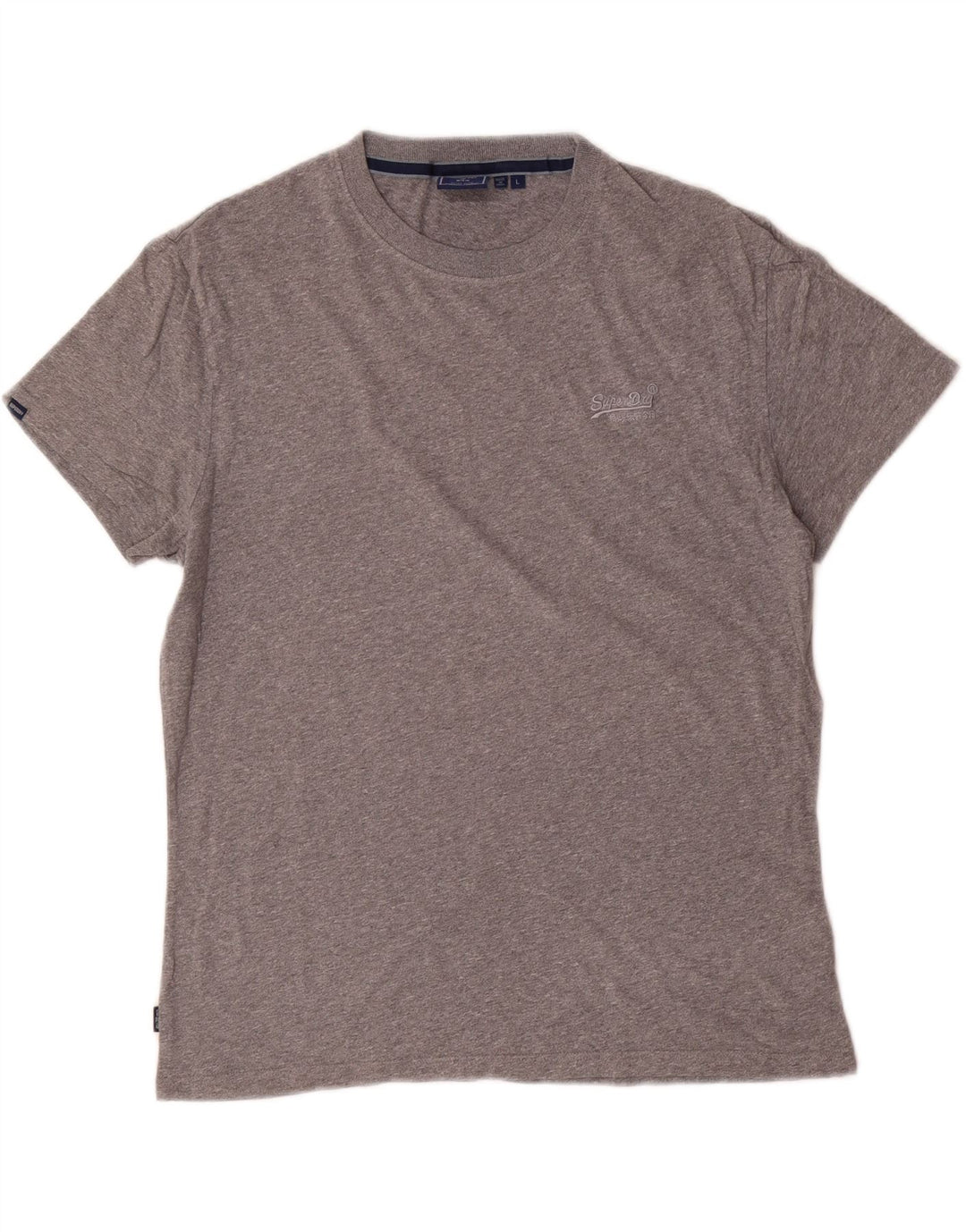 Camiseta feminina Superdry UK 16 grande algodão manchado cinza