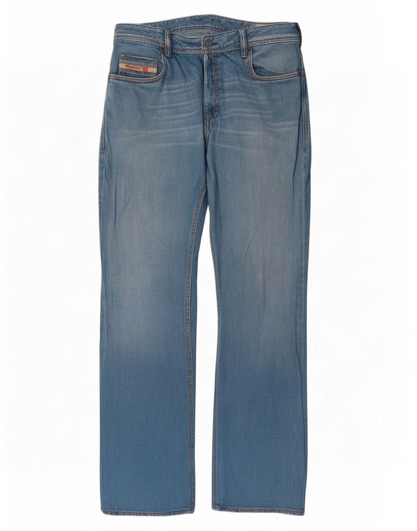 Diesel Mens Zathan Straight Jeans W36 L34 Azul Algodão