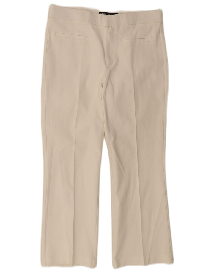 Zara Calça feminina reta cortada grande W30 L25 branca