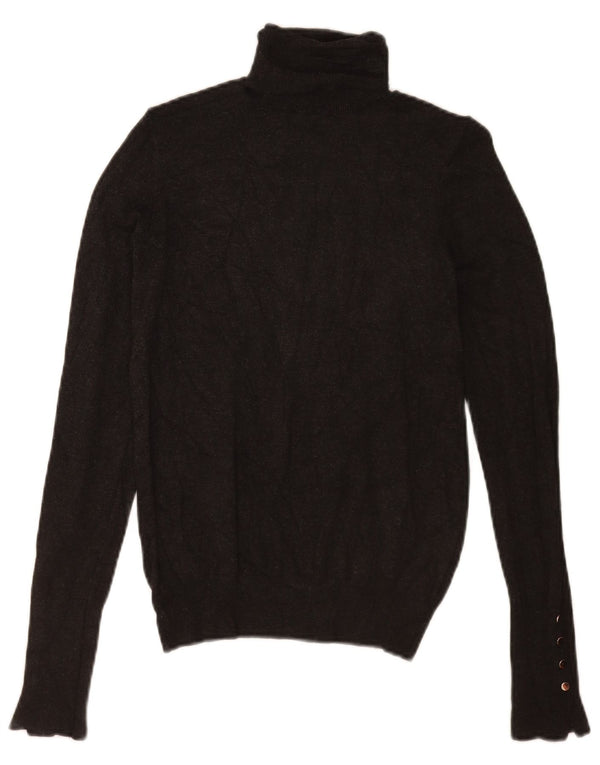 Suéter feminino Zara com gola redonda e viscose cinza pequena Reino Unido 8