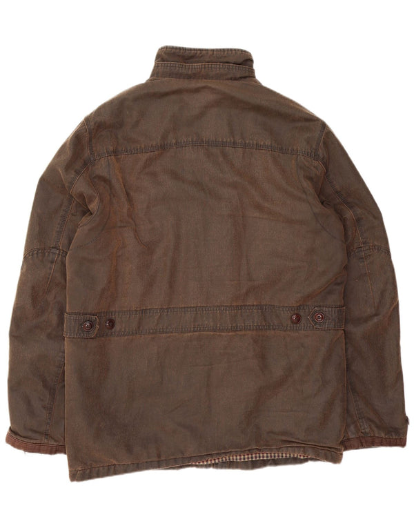 Jaqueta masculina de algodão encerado WHITE STUFF Reino Unido 40 grande algodão marrom