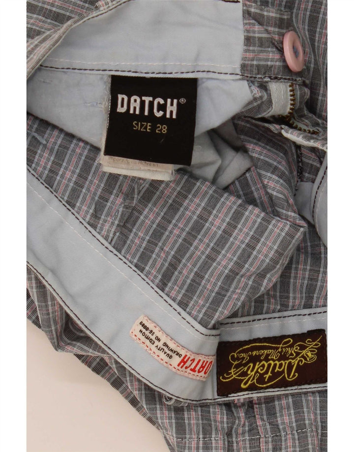 Shorts Chino masculino Datch W28 pequeno algodão xadrez cinza