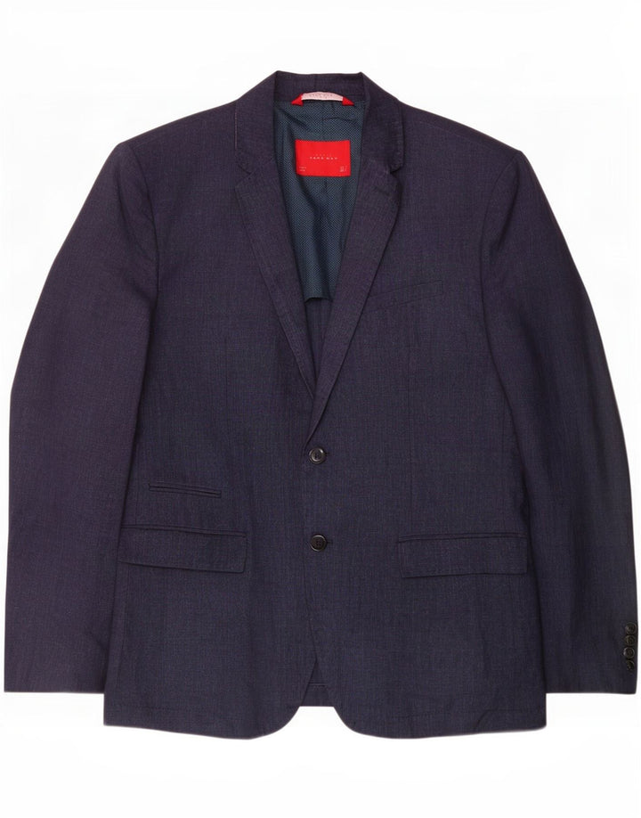 Jaqueta blazer masculina Zara com 2 botões EU 54 XL azul marinho