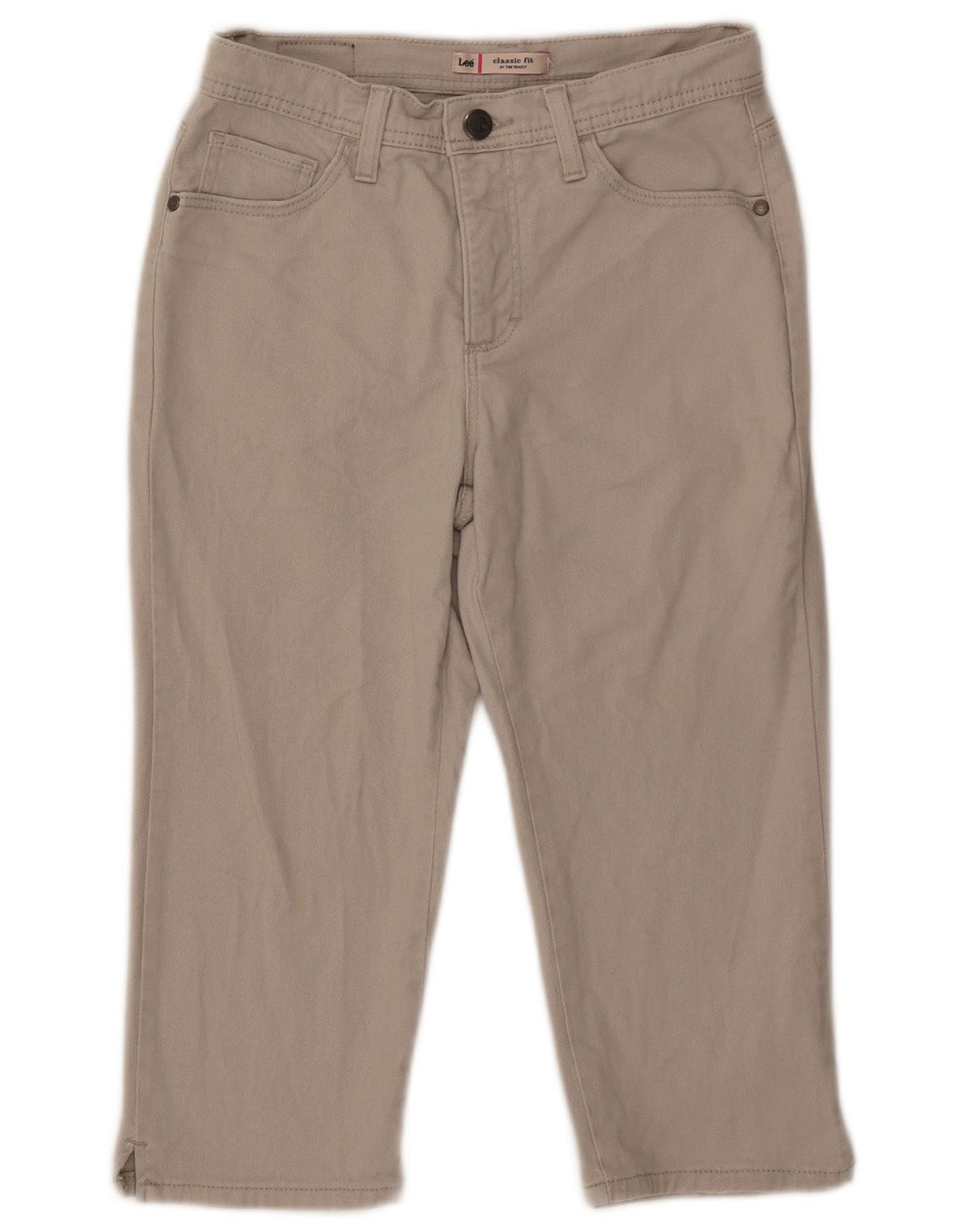 Lee Womens Petite Capri Jeans EUA 4 Pequeno W27 L18 Bege