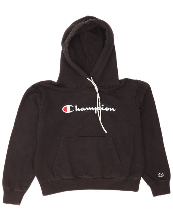 Champion masculino gráfico regular fit moletom com capuz pequeno preto