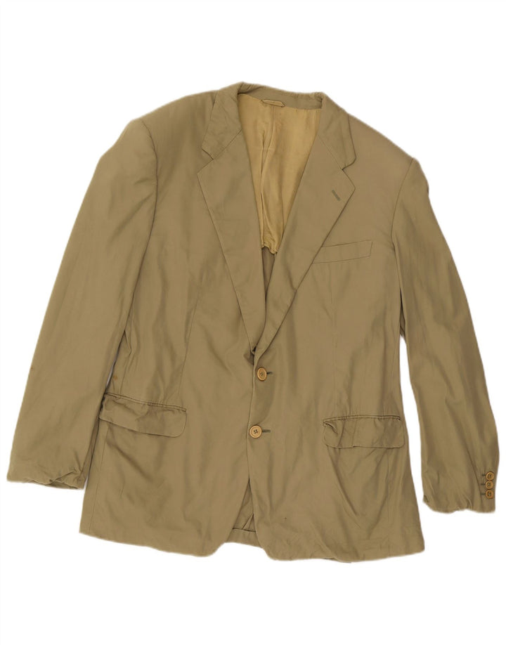 Jaqueta blazer masculina Burberry com 2 botões IT 52 grande algodão cáqui