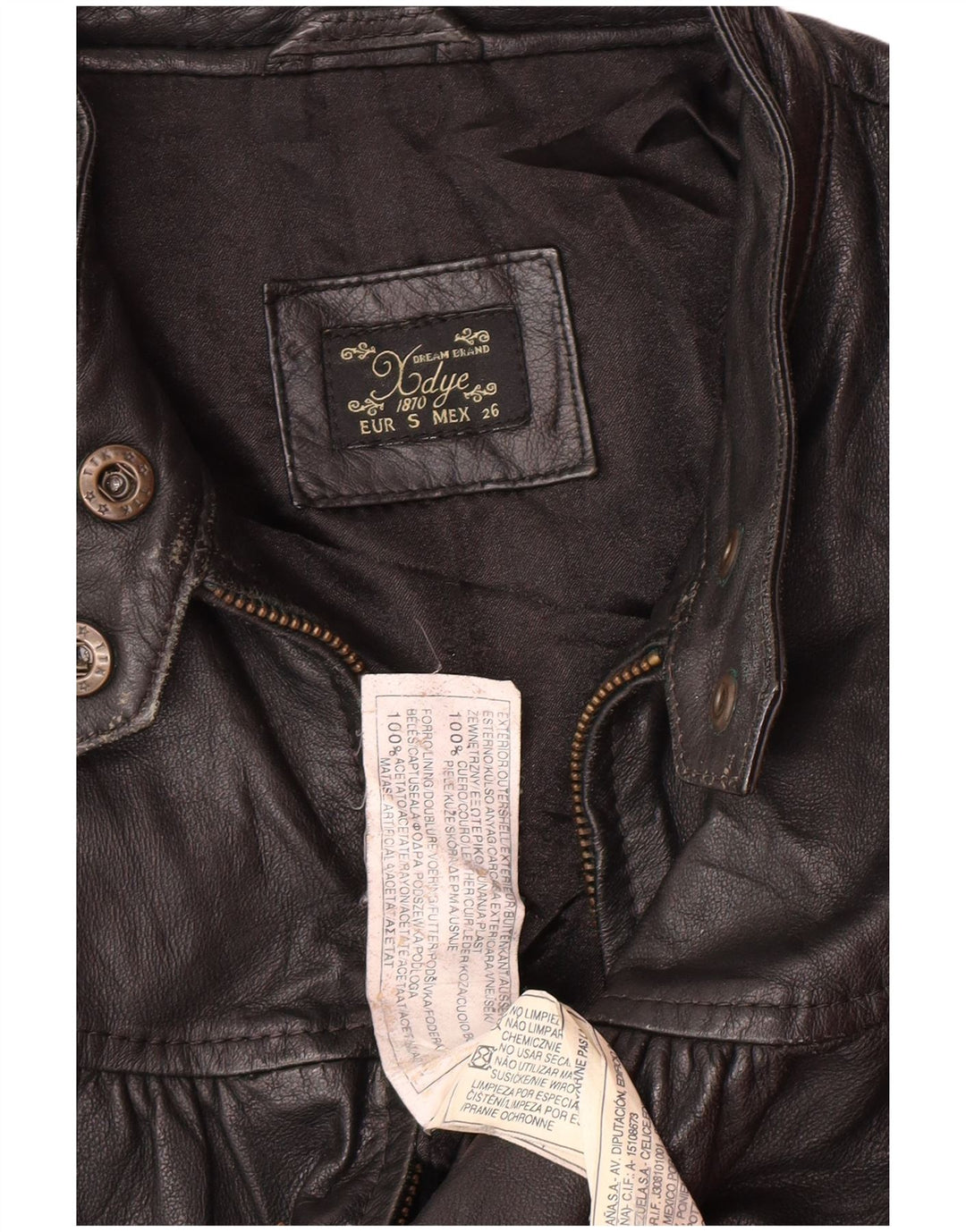 Jaqueta de couro feminina XDYE Reino Unido 10 motociclista de couro preto pequeno