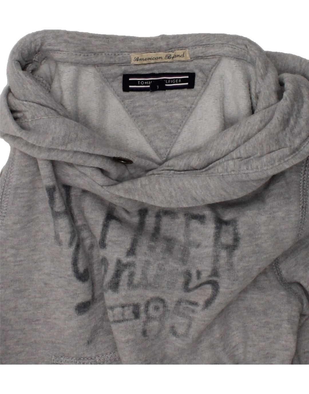 TOMMY HILFIGER Boys Graphic Hoodie Jumper 2-3 Years Grey Cotton | Vintage Tommy Hilfiger | Thrift | Second-Hand Tommy Hilfiger | Used Clothing | Messina Hembry 