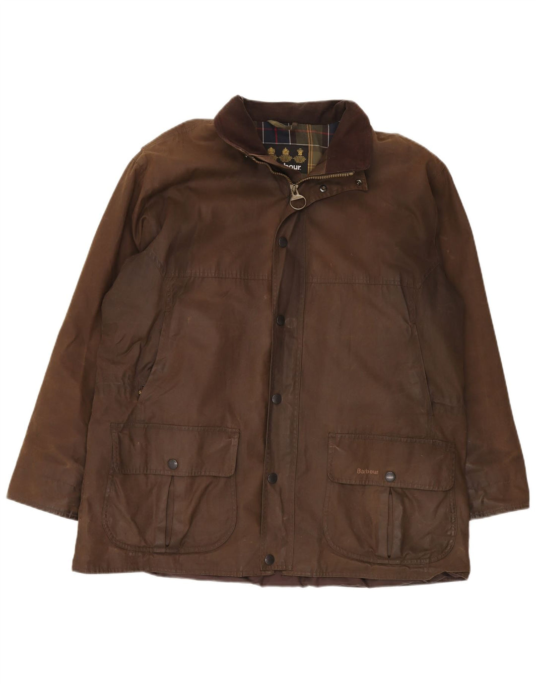 Jaqueta masculina de algodão encerado com ajuste solto BARBOUR UK 42 XL poliuretano marrom