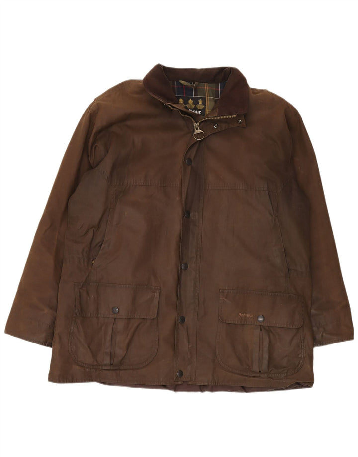 Jaqueta masculina de algodão encerado com ajuste solto BARBOUR UK 42 XL poliuretano marrom