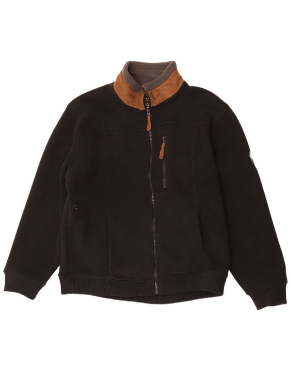 Atlas For Men Mens Fleece Jacket Grande Poliéster Preto Colorblock