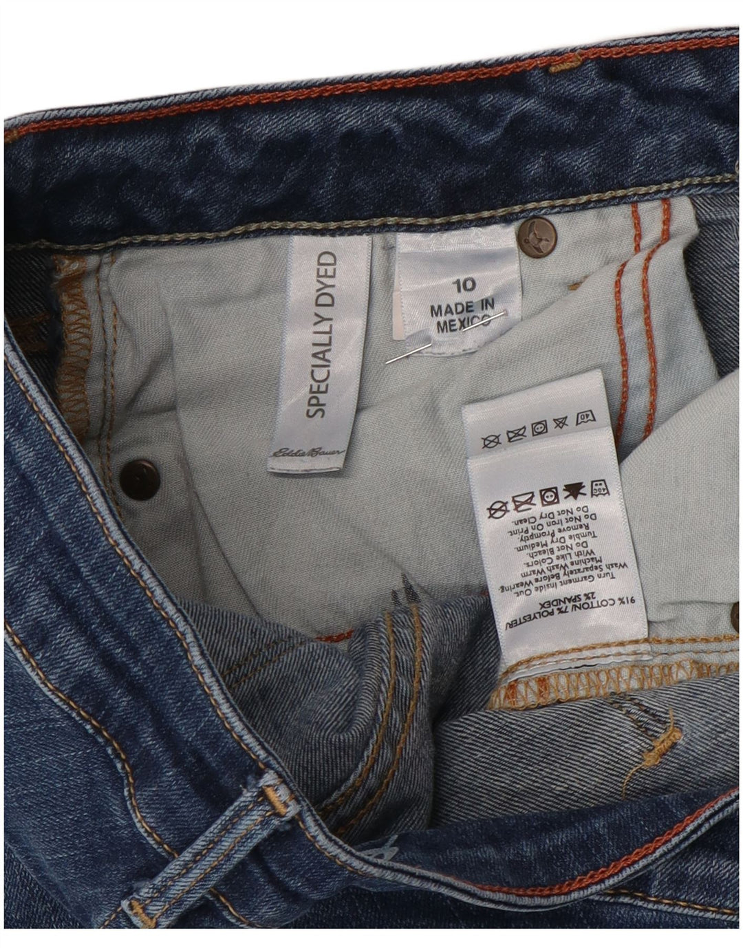 Eddie Bauer Jeans retos femininos EUA 10 grandes W32 L30 algodão azul