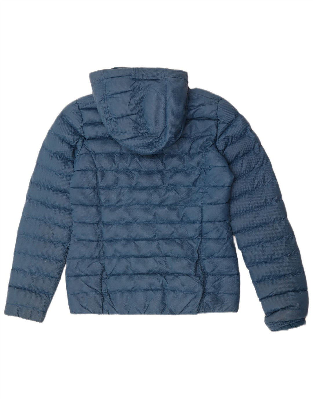 Jaqueta acolchoada com capuz feminina Adidas UK 10 pequena azul marinho nylon