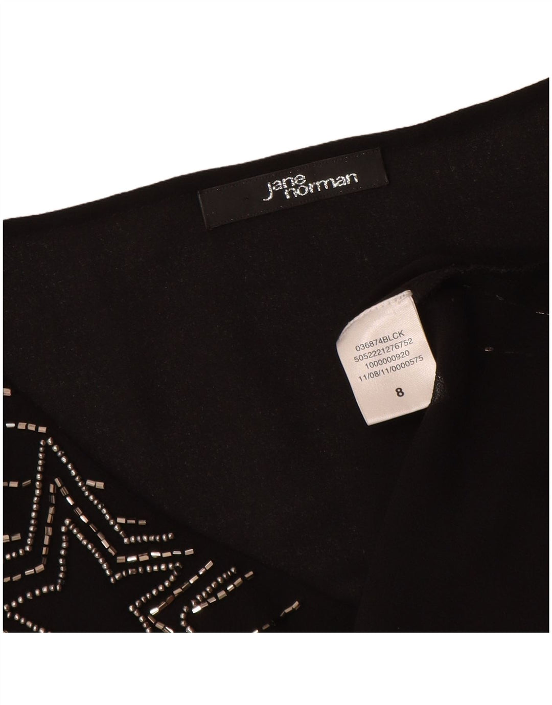 Blusa feminina sem mangas JANE NORMAN UK 8 listrada preta pequena