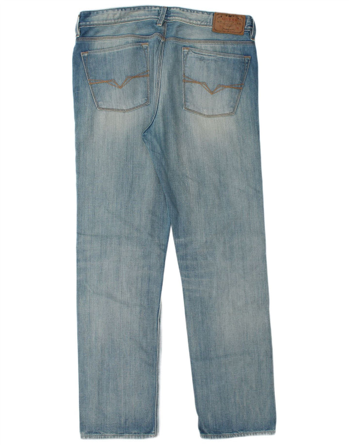 Guess Mens Straight Jeans W36 L34 Azul Algodão