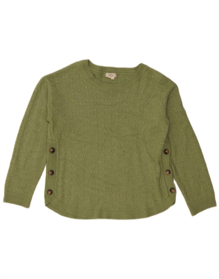 FAT FACE Womens Oversized Boat Neck Jumper Sweater UK 10 Small Green