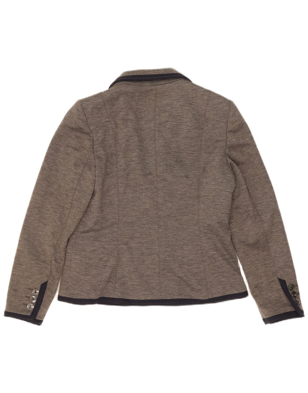 Jaqueta blazer feminina Marks & Spencer Autograph 2 botões Reino Unido 12 cinza médio